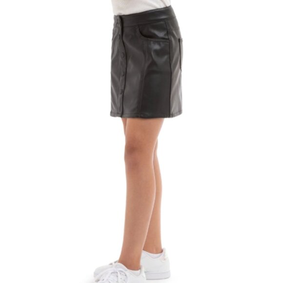 Jordache Girls Pleather Button Front Skirt Size XL Youth NWT - Picture 1 of 9